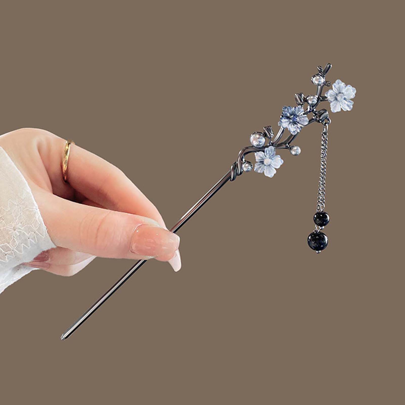 Hanbok Hair Pin - Chinese Style Hair Sticks Balck Metal