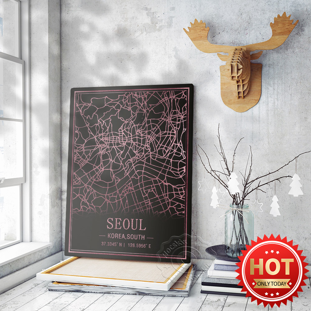 South Korea Lifestyle - Seoul Korea South Map Art Poster,