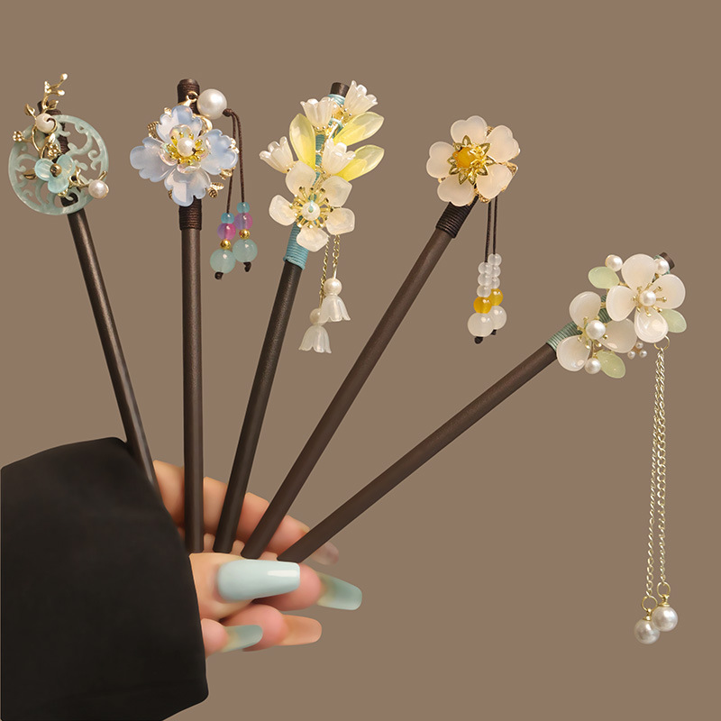 Flower Tassel Pearl Hair Stick - Hanbok Hair Pin recension och pris